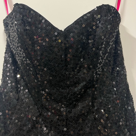 New - Betsey Johnson Black Strapless Sequin Dress - Picture 5 of 8